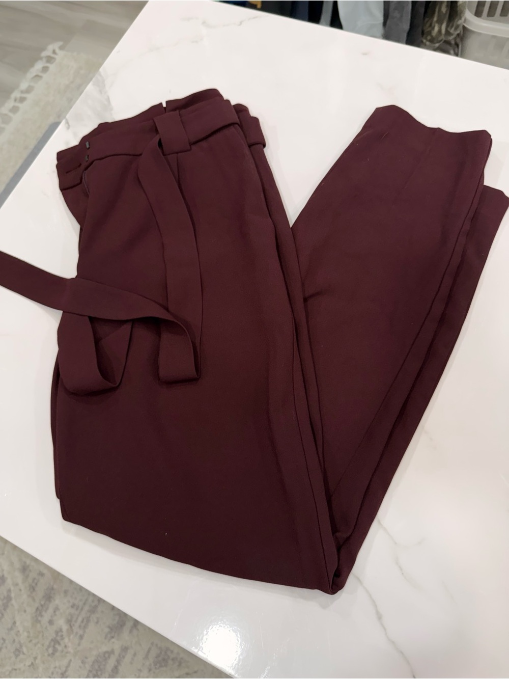 Express High Waisted Burgundy/Merlot Slim Fit Pant - 4R